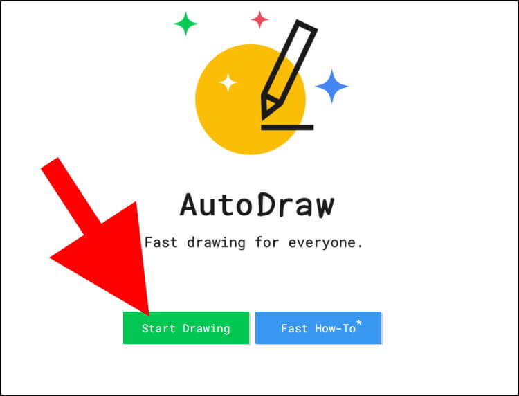 בעמוד הראשי של אתר AutoDraw לחצו על Start Drawing