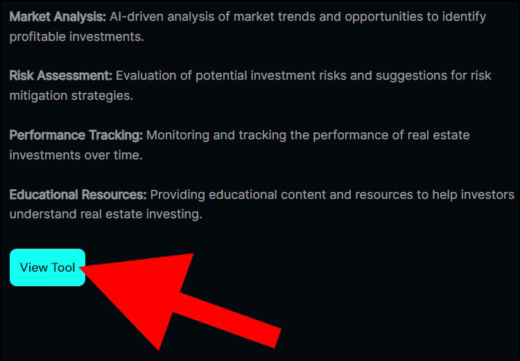 לחצו על "View Tool" כדי להיכנס לאתר ה- AI שבחרתם