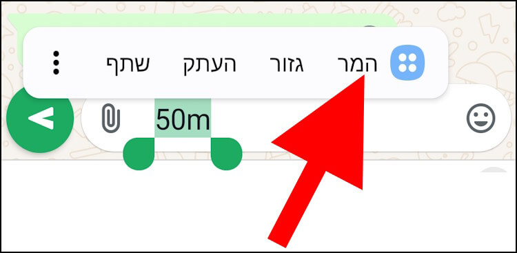 האפשרות המר בוואטסאפ