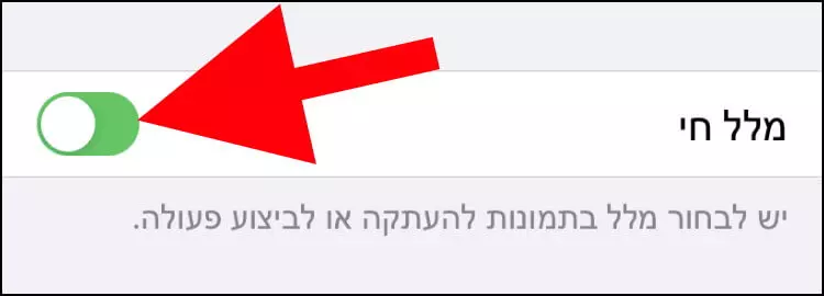 הפעלת התכונה "מלל חי" או "Live Text"