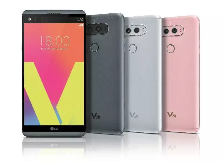 LG V20 צבעים אפור טיטאן, כסוף וורוד