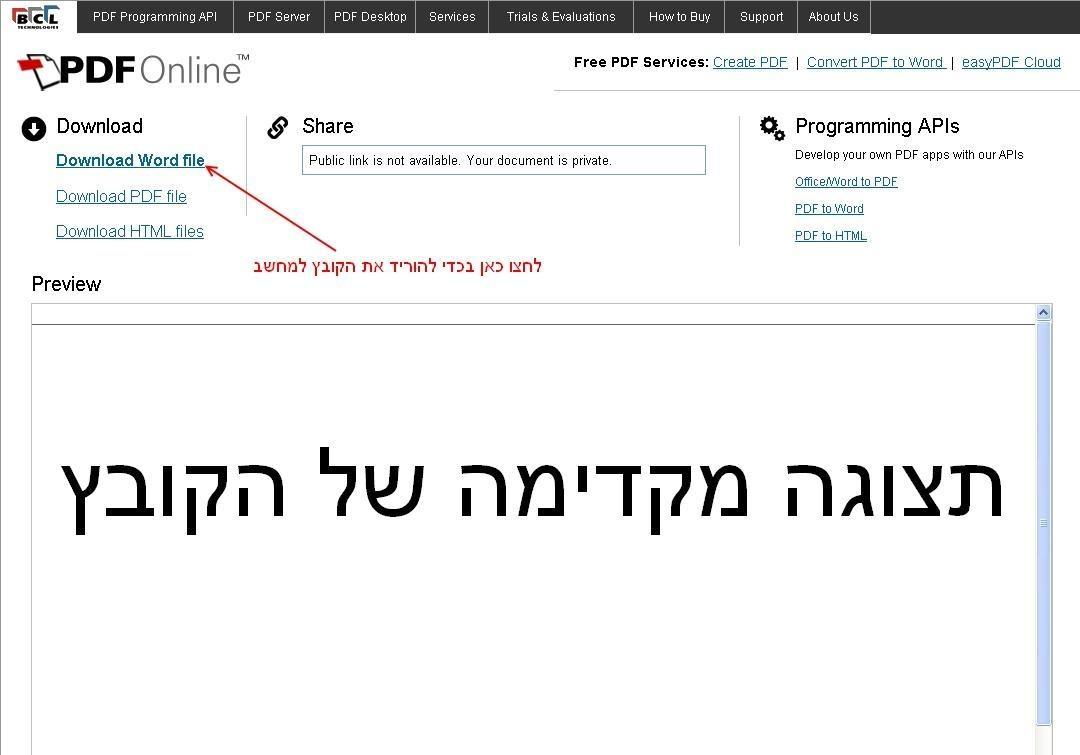 המרה מ pdf ל word