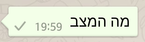 הודעה שלא התקבלה בווטסאפ בגלל שאין חיבור לאינטרנט