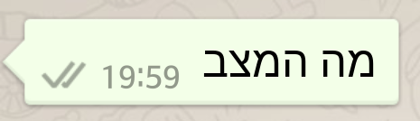 הודעה נתקבלה אך לא נקראה ווטסאפ