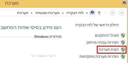 הגנת מערכת ווינדוס 8