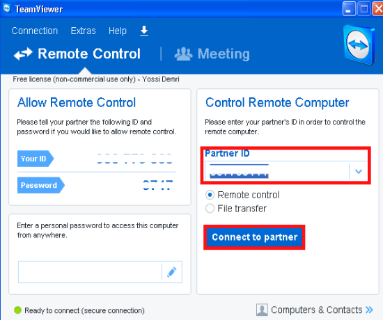 התוכנה teamviewer במחשב