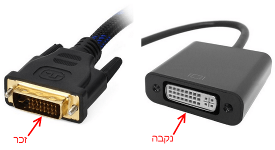 חיבור DVI זכר ונקבה