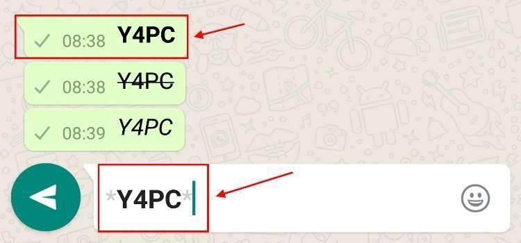 הדגשת טקסט whatsapp