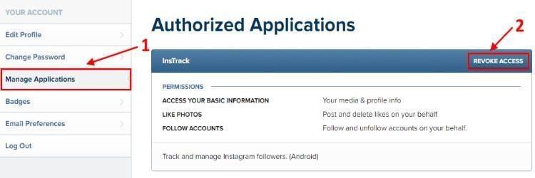 הסרת אפליקציה צד שלישי מהאינסטגרם