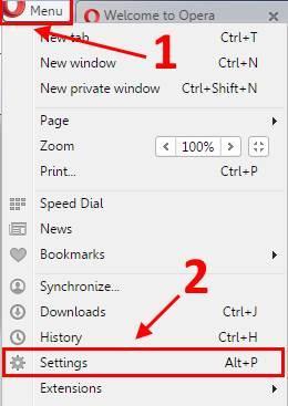 הגדרות דפדפן אופרה