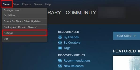 הגדרות Steam