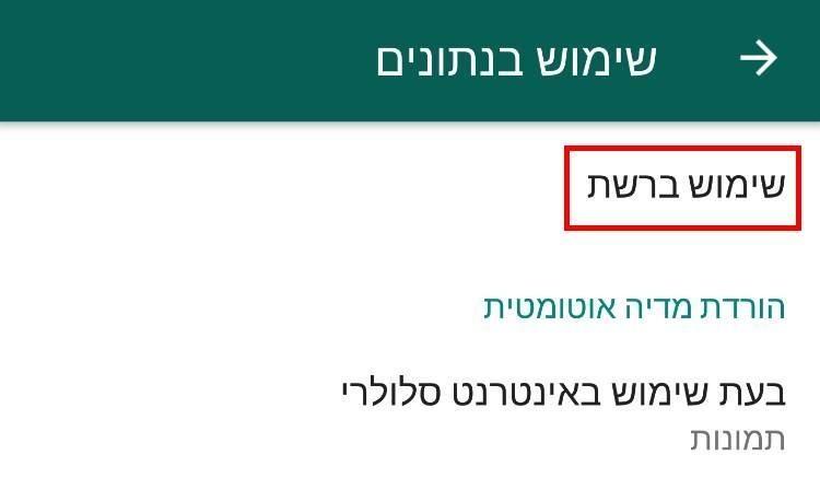 שימוש ברשת