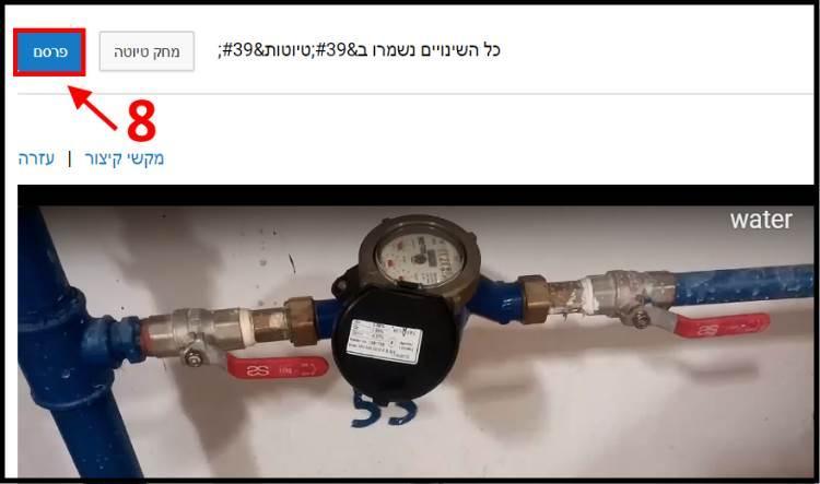 פרסום הסרטון עם הכתוביות