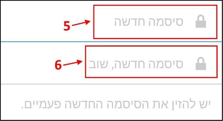 הקלידו פעמיים את הסיסמה החדשה ל- Instagram