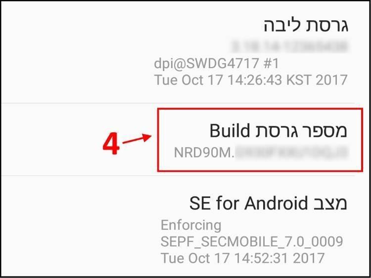 מספר גרסת Build