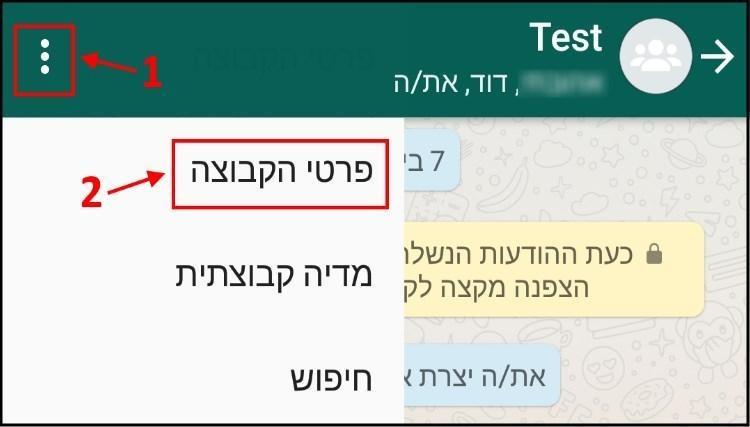 פרטי הקבוצה Whatsapp