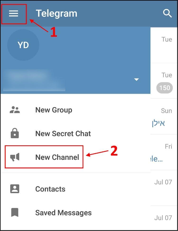 פתיחת ערוץ בטלגרם New Channel