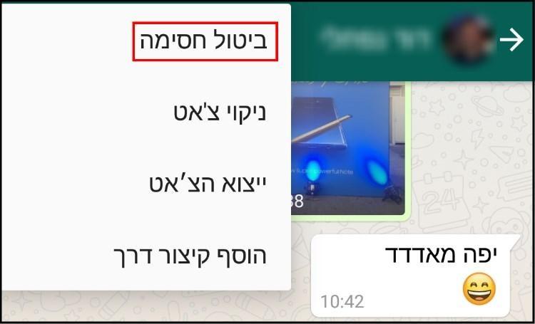 כיצד לבטל חסימה בווטסאפ