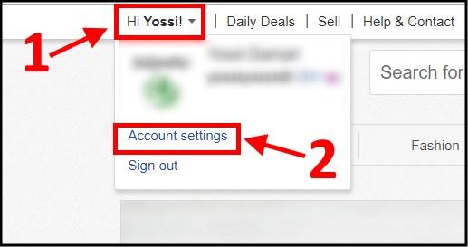 הגדרות חשבון Ebay