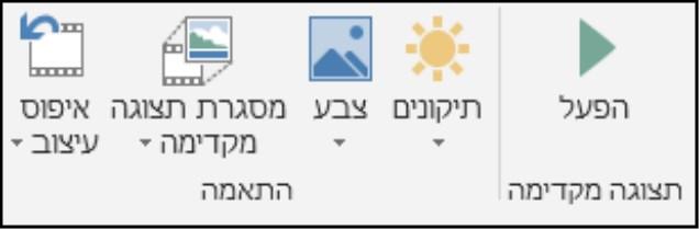 כלים לעריכת ההקלטה בפאוורפוינט