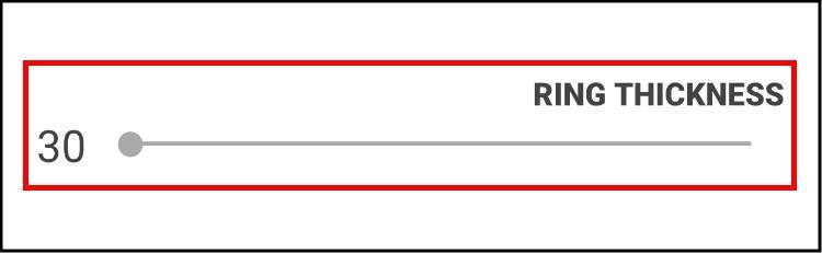 הגדרת עובי הטבעת באפליקציית Energy Ring