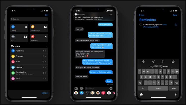 מערכת תזכורות חדשה ב- iOS 13