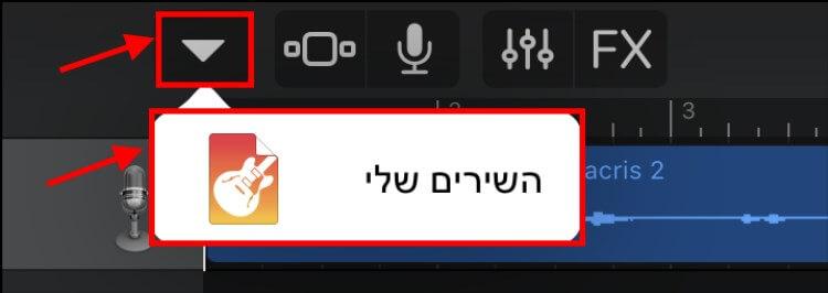 בחרו באפשרות השירים שלי