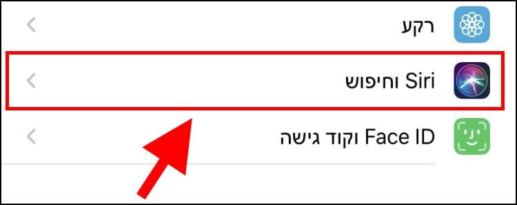 הגדרות סירי וחיפוש