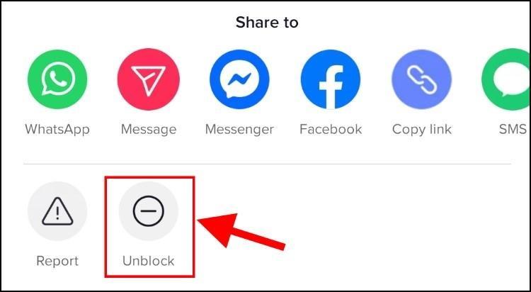 הסרת חסימה ממישהו בטיקטוק