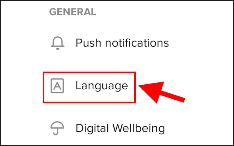 הגדרות שפה בטיקטוק
