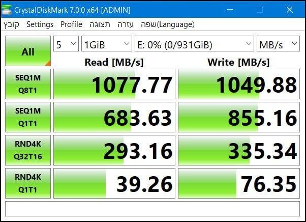 מבחן ביצועים לכונן ה- SSD החיצוני My Passport