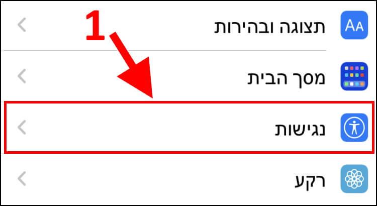 הגדרות נגישות באייפון