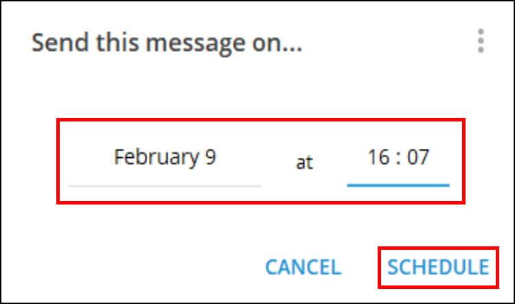בחרו תאריך ושעה לשליחת הודעה מתוזמנת באפליקציית טלגרם המותאמת ל- Windows