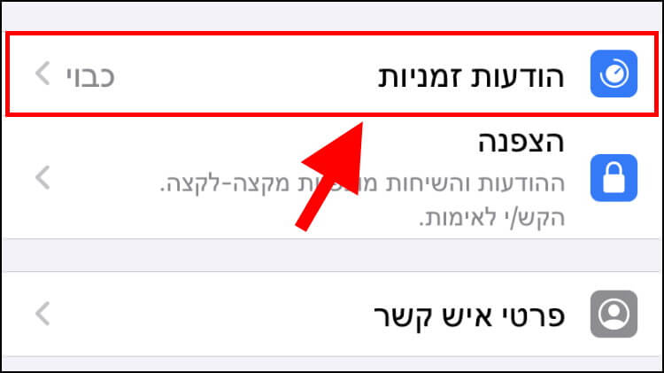 הודעות זמניות באפליקציית וואטסאפ המותאמת למכשירי אייפון ואייפד