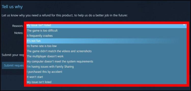 בחרו את הסיבה שבגללה אתם מעוניינים להחזיר את המשחק ולקבל החזר כספי מסטים