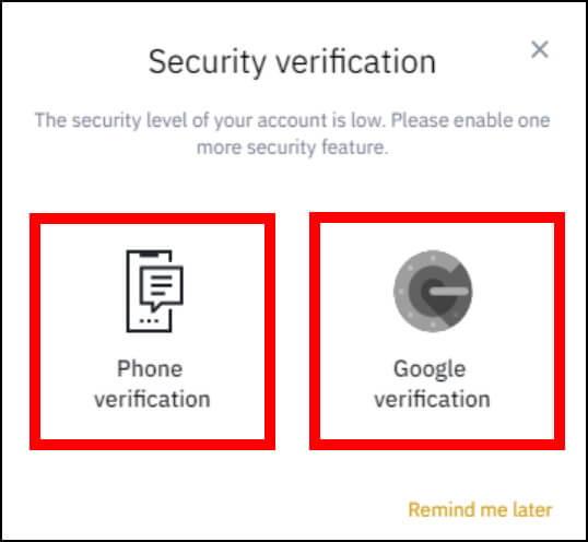 הוספת שכבת אבטחה לחשבון בינאנס באמצעות אפליקציית Authenticator של גוגל או אימות באמצעות הודעת SMS
