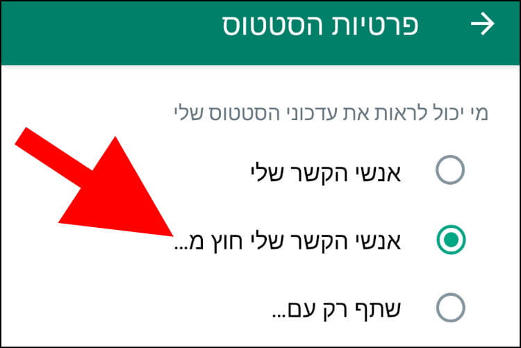 מי יכול לראות את עדכוני הסטטוס שלכם בוואטסאפ