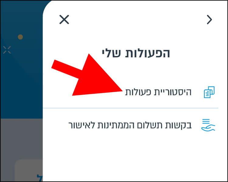 היסטוריית פעולות באפליקציית פייבוקס