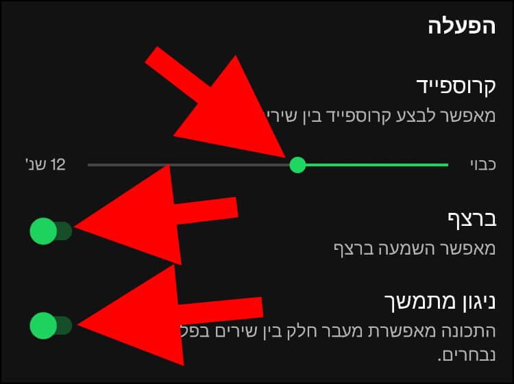 הפעלת קרוספייד בספוטיפיי