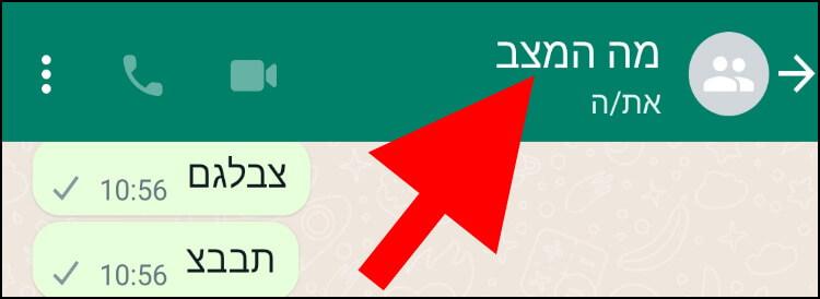 היכנסו לקבוצת הוואטסאפ שאתם רוצים לשנות את השם שלה ולחצו על שם הקבוצה