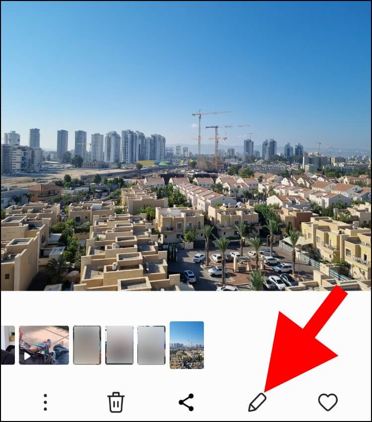 לחצו על הסמל בצורת עיפרון כדי לערוך את התמונה