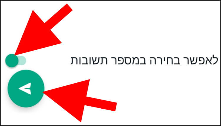 האפשרות לבחור במספר תשובות ופרסום הסקר בוואטסאפ