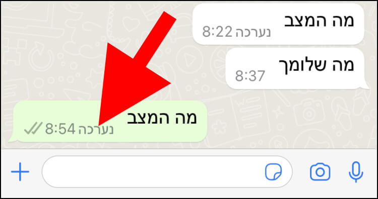 ההודעה שנערכה באפליקציית וואטסאפ המותאמת למכשירי iOS