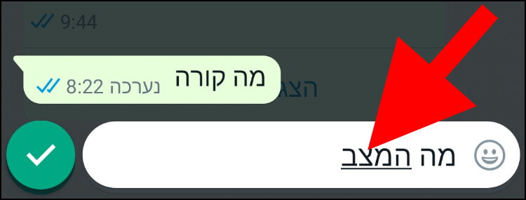 עריכת הודעה בוואטסאפ במכשירי אנדרואיד