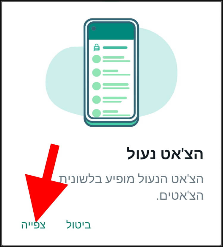 לחצו על צפייה כדי לראות את הצ'אט שנעלתם בוואטסאפ