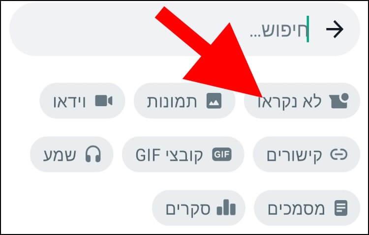 לחצו בוואטסאפ על האפשרות 'לא נקראו' כדי להציג את כל ההודעות שלא נקראו