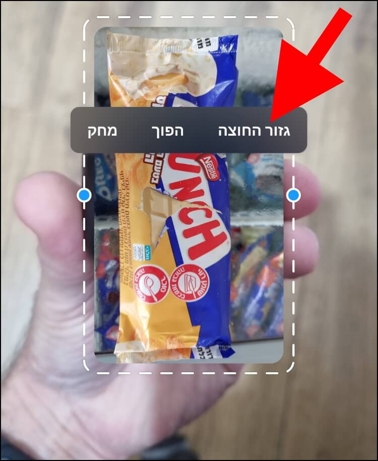 בטלגרם, לחצו על האפשרות 'גזור החוצה'