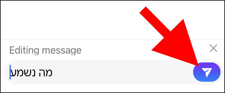 באינסטגרם לאייפון, לחצו על לחצן השליחה לאחר עריכת ההודעה