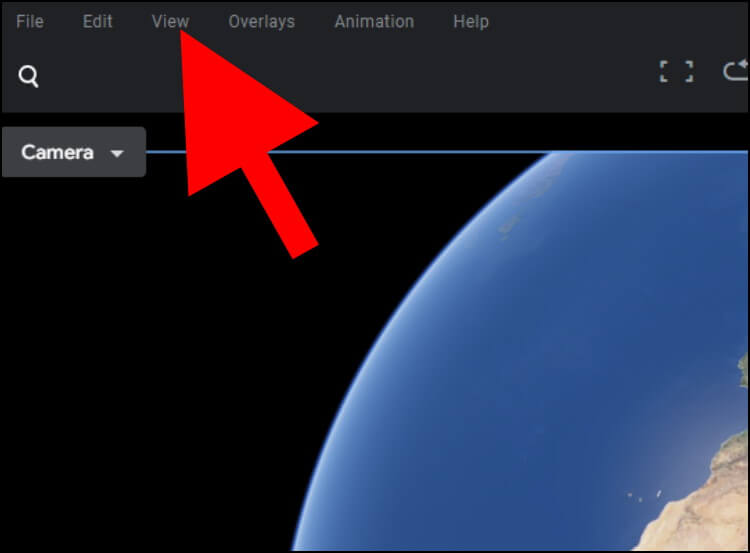 ב- Google Earth Studio  לחצו על View