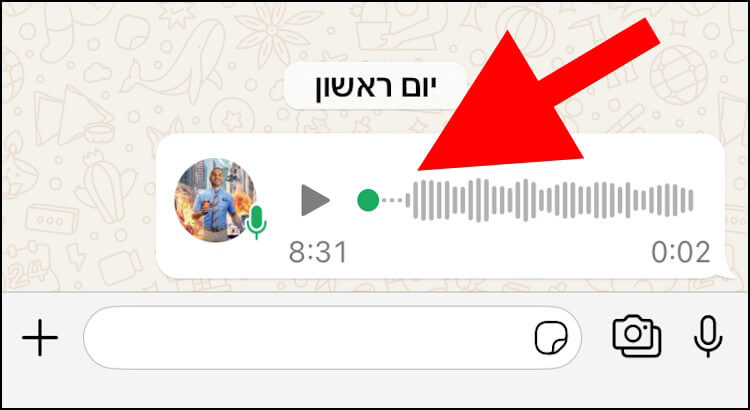 לחצו לחיצה ארוכה על הודעה קולית בוואטסאפ כדי לתמלל אותה